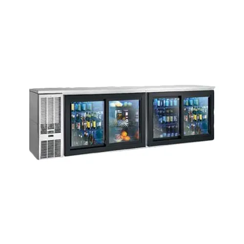 Perlick SDBS108 Refrigerated Back Bar Cabinet w/ 30.9 Cu Ft, 4 Sliding Glass Doors, Digital, 120V