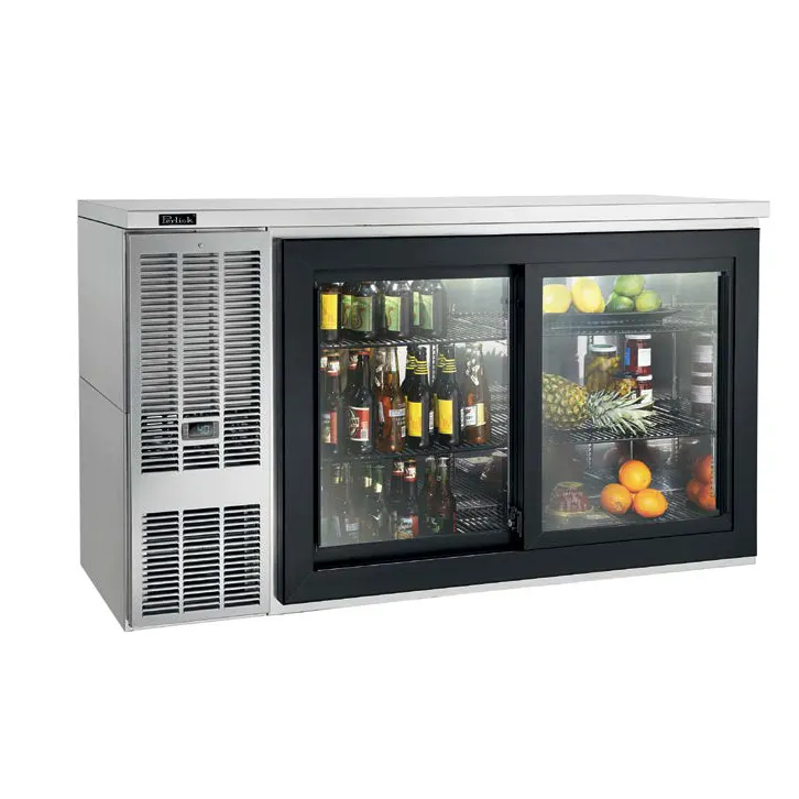 Perlick SDBS60 Refrigerated Back Bar Cabinet w/ 14.8 Cu Ft, 2 Sliding Glass Doors, Digital, 120V