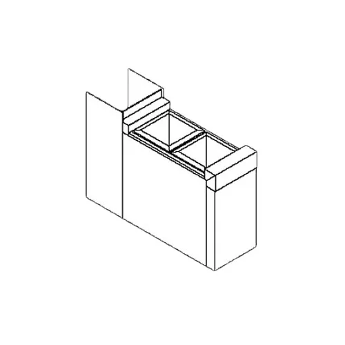 Perlick TS6CO2 6" Underbar Bottle Storage Bin, Filler Section w/ 2 Bottle Wells, Access Cutout