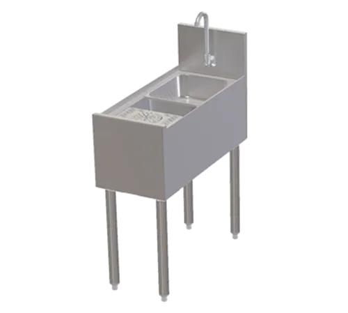 Perlick TSCE12PS 12" Underbar Sink Units, 1 Compartment with Glass Rinser - No Drainboard