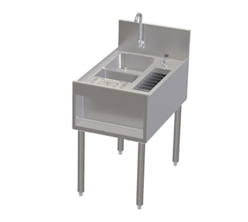 Perlick TSCE18PSTC-RC 18" Underbar Sink Units, 1 Compartment with Glass Rinser - No Drainboard
