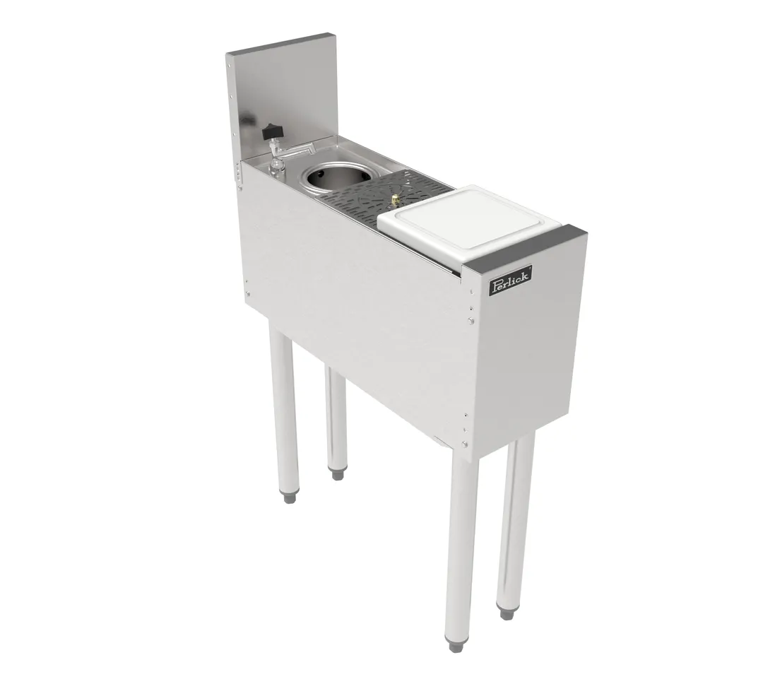 Perlick TSF8PS-BRT Underbar Sink Units, 1 Compartment with Glass Rinser & Cutting Board