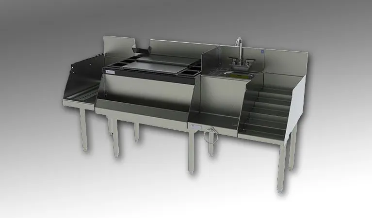 Perlick UCS60B-LF 60" Blender Station Underbar Ice Bin/Cocktail Station w/ 10 Circuit - Center