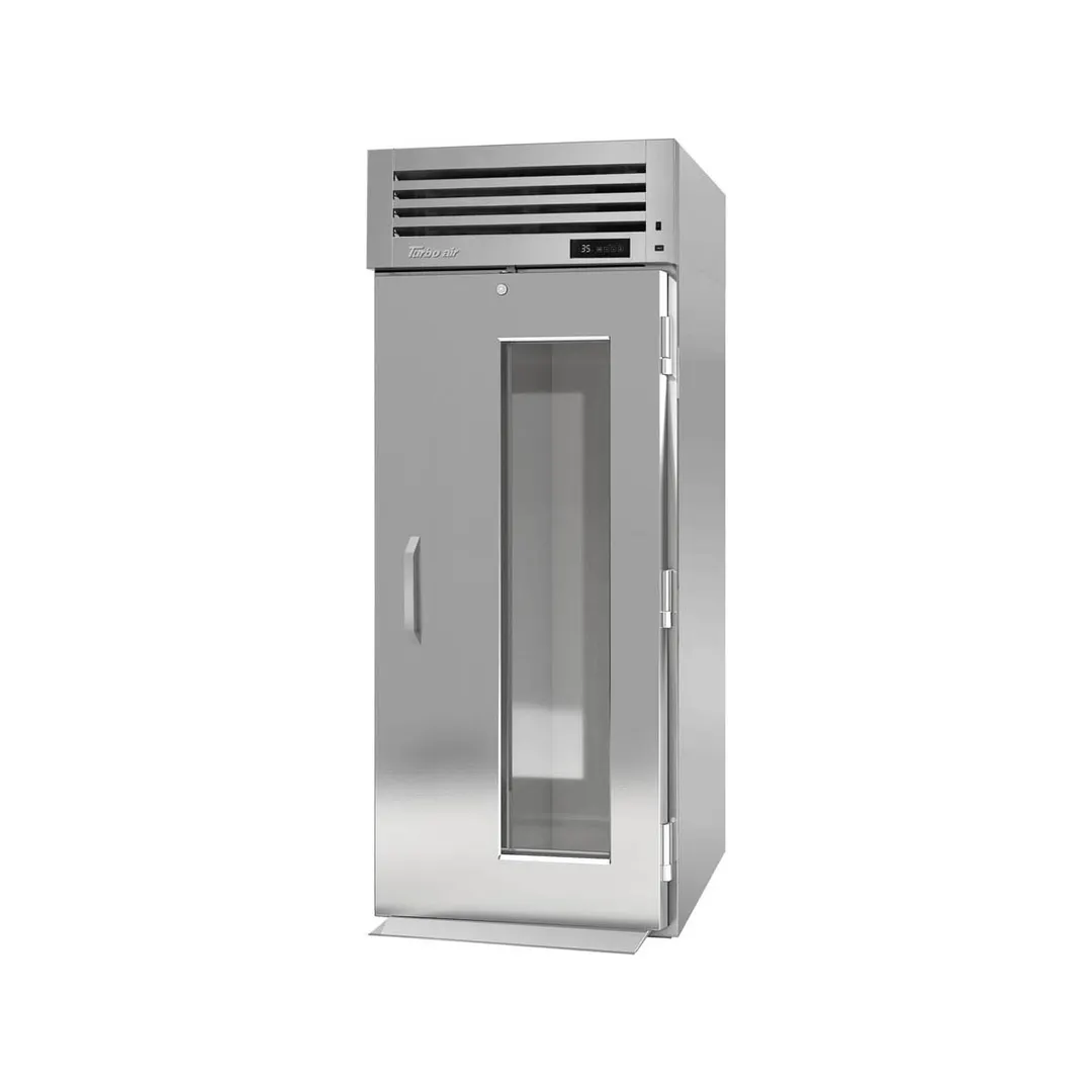 Turbo Air PRO-26R-G-RI-N 34" 1-Section Roll-In Refrigerator w/ Glass Door, Self-Contained, Stainless Steel, 40 cu. ft.