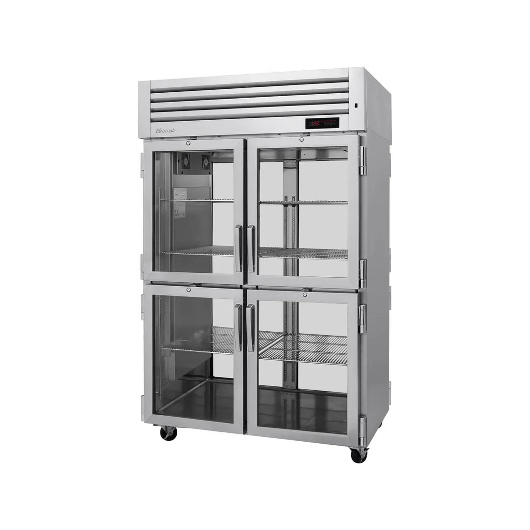 Turbo Air PRO-50-4H-G-PT 2-Section 8-Door Glass Heated Holding Cabinet, 48.7 cu ft, Stainless Steel