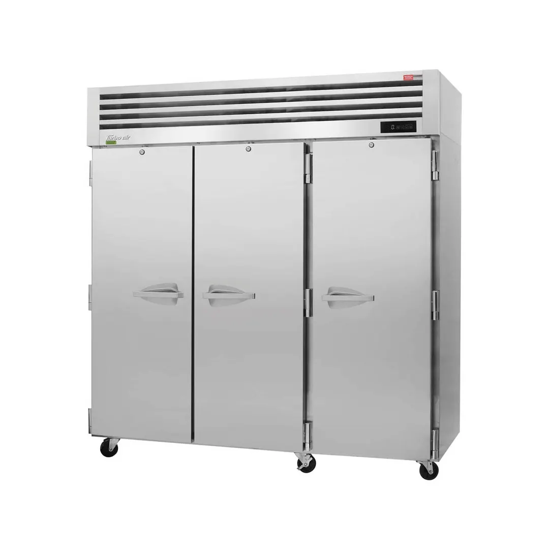 Turbo Air PRO-77F-N(-AL) 77-3/4" 3-Solid Door Reach-In Freezer, Top Mount, 75 cu. ft., Stainless Steel
