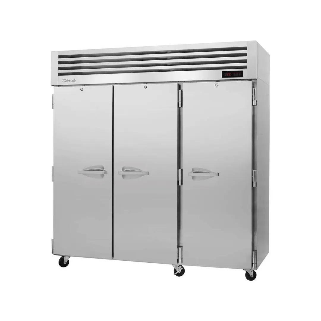 Turbo Air PRO-77H 3-Section Heated Holding Cabinet, 73.9 cu ft, 3-Solid Door, Stainless Steel Front/Sides & Interior, 9 Wire Shelves