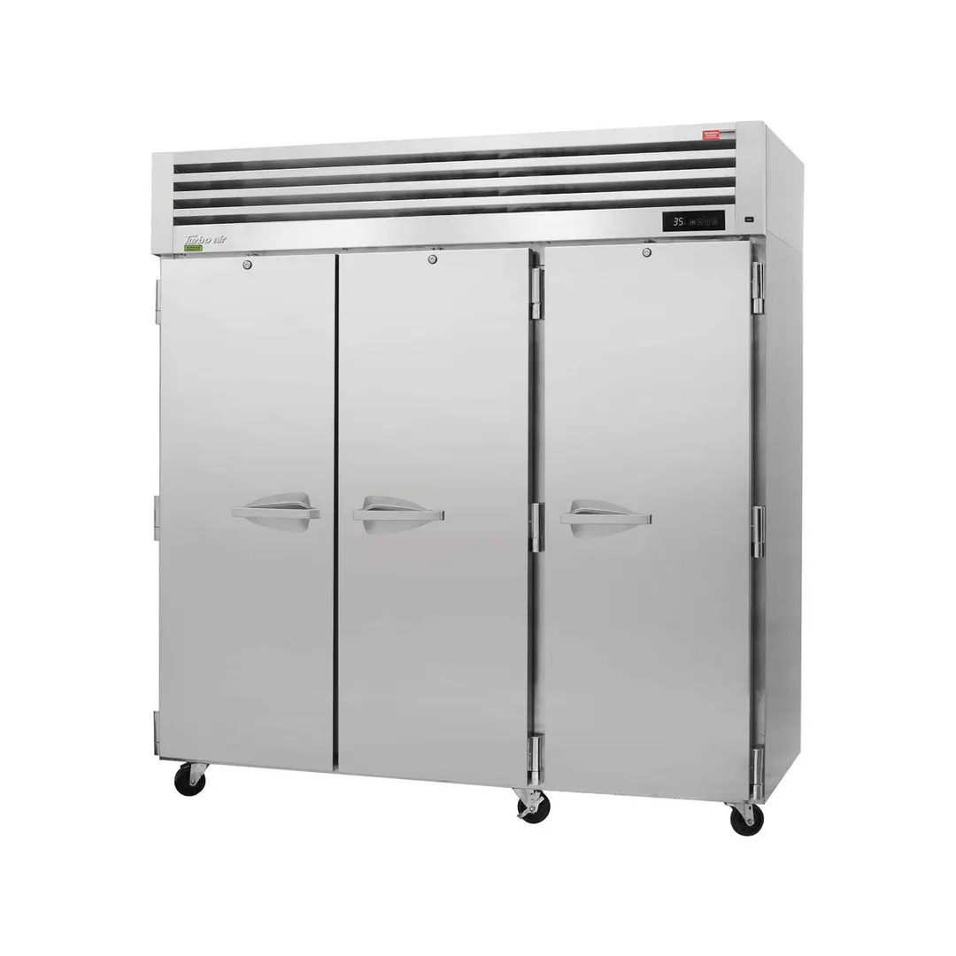 Turbo Air PRO-77R-N 77" 3-Section Reach-In Refrigerator w/ 3 Solid Doors, Top Mount, 75 cu. ft.