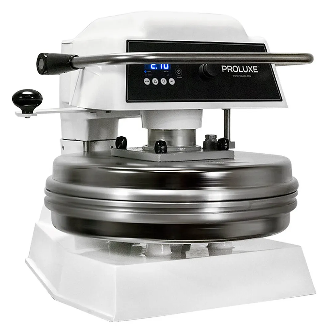 Proluxe DP2010M Endurance Pro X2M 12" Dual Heat Semi-Automatic Pizza Dough Press with Mold Inserts and Seperate Heat Control