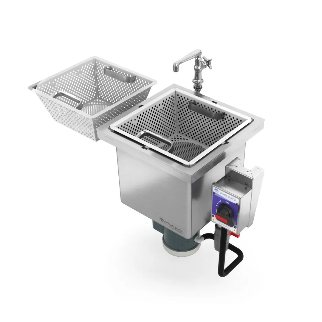 Power Soak SS-D-208-1 Silver Soak Sink, Drop-In, 26.4" H, 11 Gallon Wash Tank