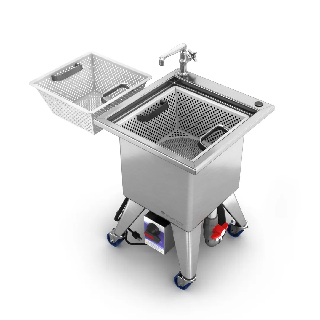Power Soak SS-M-115-1 Silver Soak Sink, Portable, 30" H, 11 Gallon Wash Tank