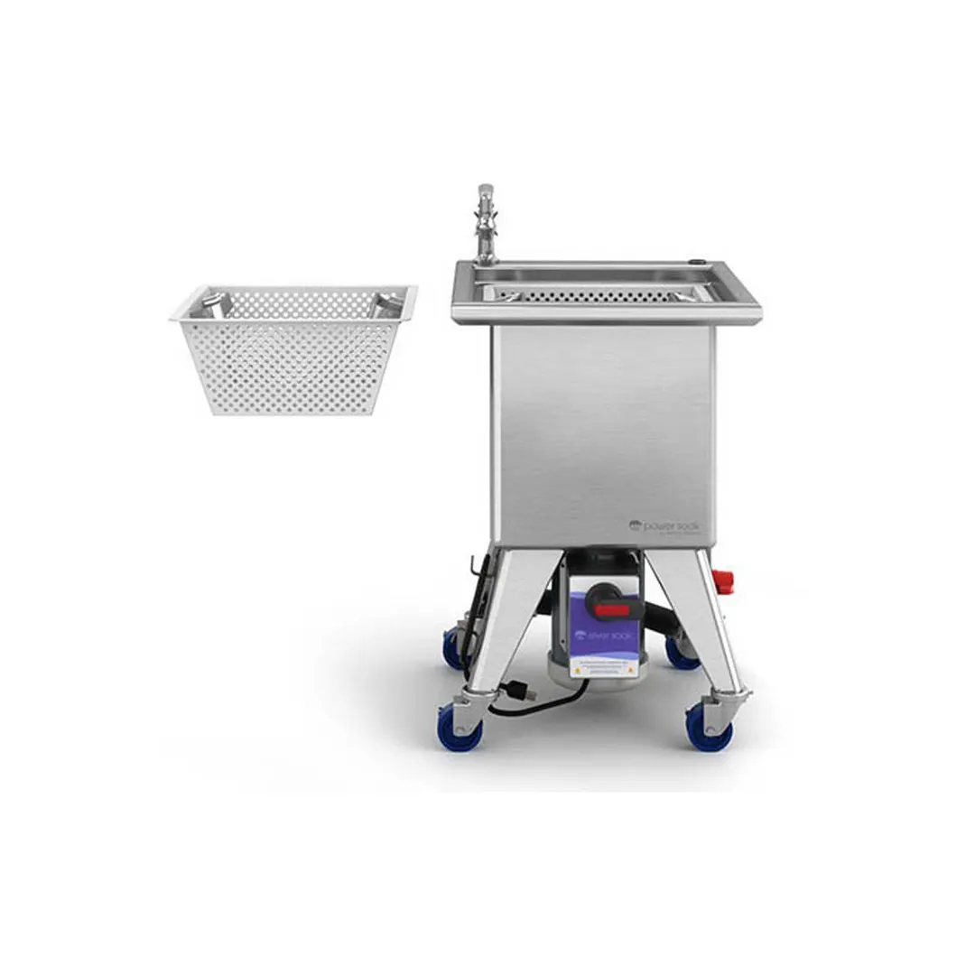 Power Soak SS-M-115-1 Silver Soak Sink, Portable, 30" H, 11 Gallon Wash Tank