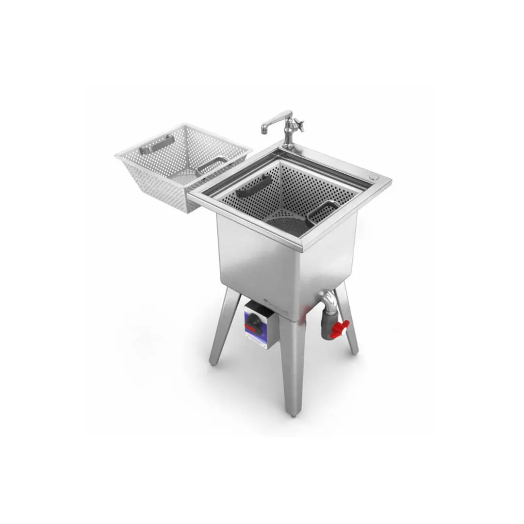 Power Soak SS-S-115-1 Silver Soak Sink, Stationary, 35.5"H, 11 Gallon Wash Tank