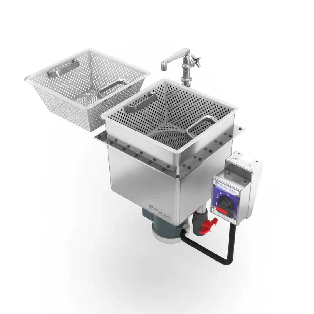 Power Soak SS-W-208-1 Silver Soak Sink, Weld-In, 26.51" H, 11 Gallon Wash Tank