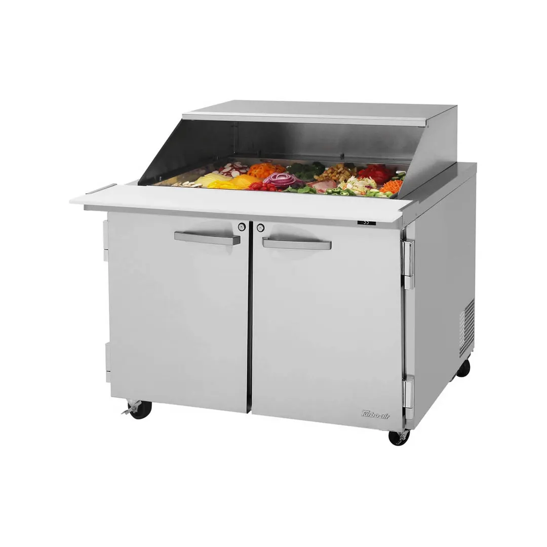 Turbo Air PST-48-18-N-SL 48" Mega Top Sandwich/Salad Prep Table w/ 2 Doors, 18 Pans