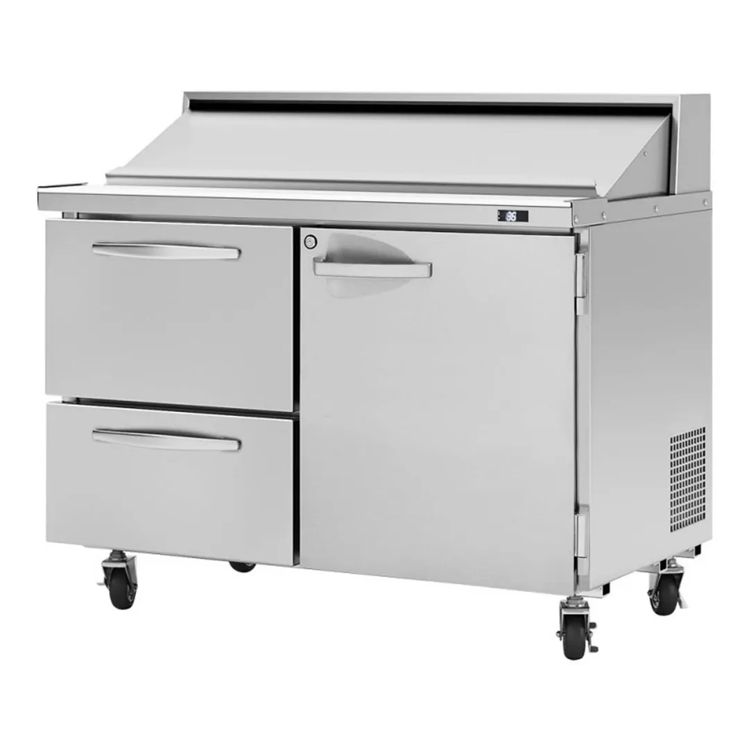 Turbo Air PST-48-D2R-N 48" Sandwich / Salad Prep Table w/ 2 Drawers & 1 Door, 12 Pans