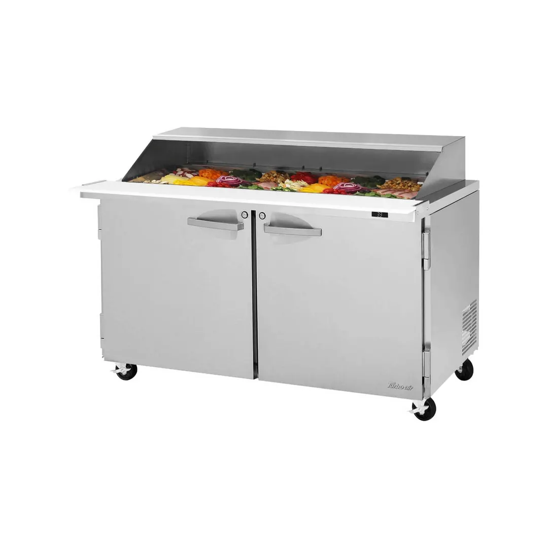 Turbo Air PST-60-24-N-SL 60" Mega Top Sandwich/Salad Prep Table w/ 2 Doors, 24 Pans