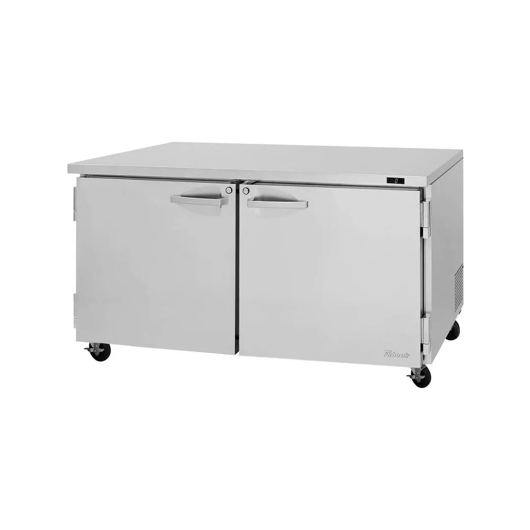 Turbo Air PUF-60-N 60" 2-Door Undercounter Freezer, Stainless Steel Exterior, 17 cu. ft.