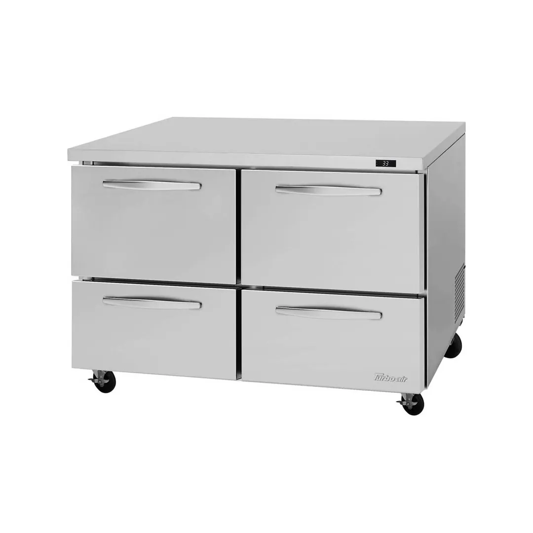 Turbo Air PUR-48-D4-N 48" 2-Section Undercounter Refrigerator w/ 4 Drawers, 11 cu. ft.