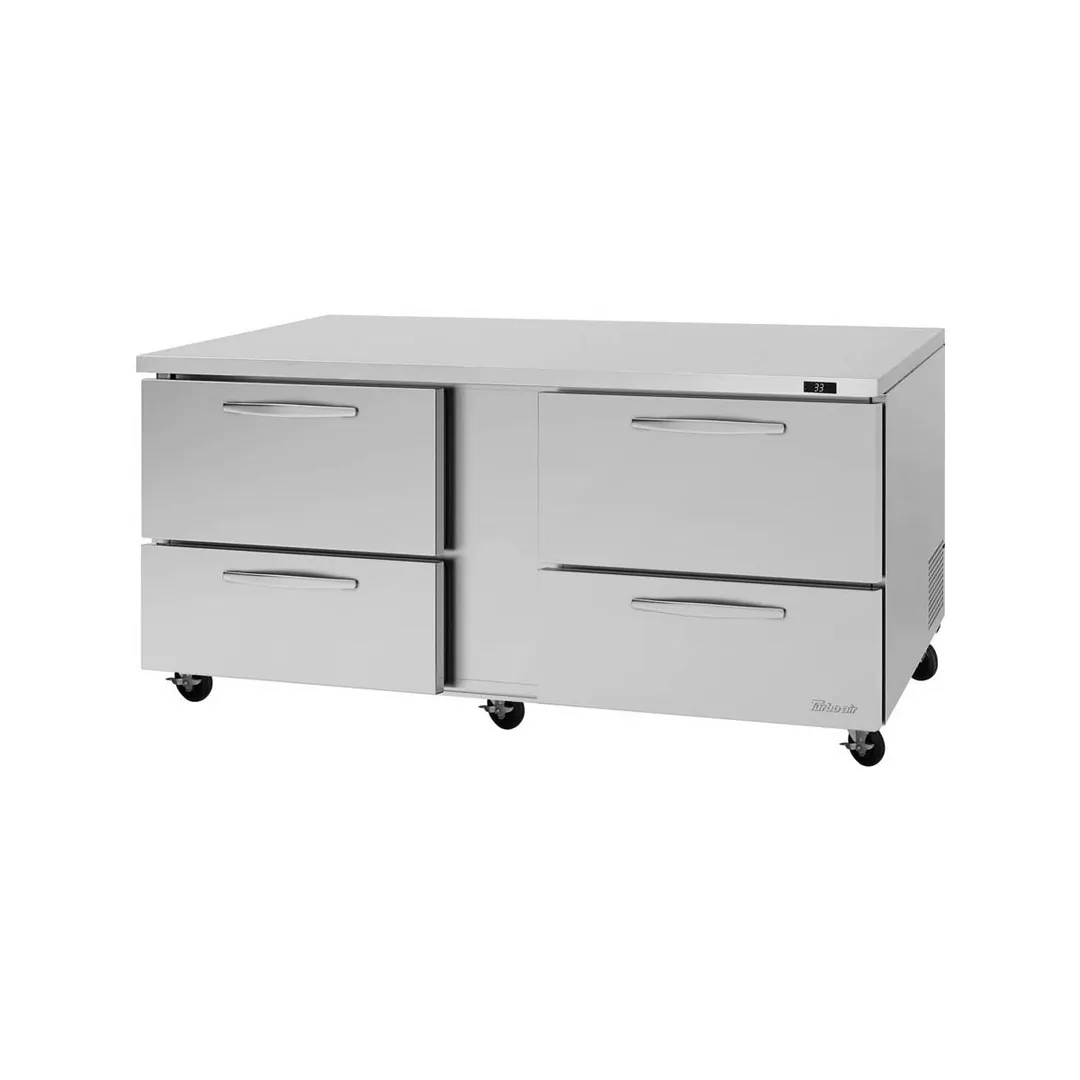 Turbo Air PUR-72-D4-N 72" 2-Section Undercounter Refrigerator w/ 4 Drawers, 18.8 cu. ft.