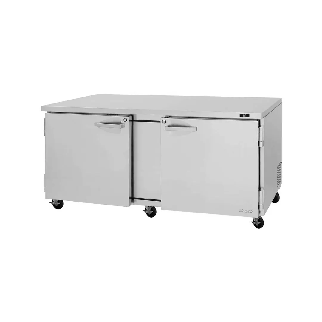Turbo Air PUR-72-N 72" 2-Section Undercounter Refrigerator w/ 2 Doors, 18.8 cu. ft.