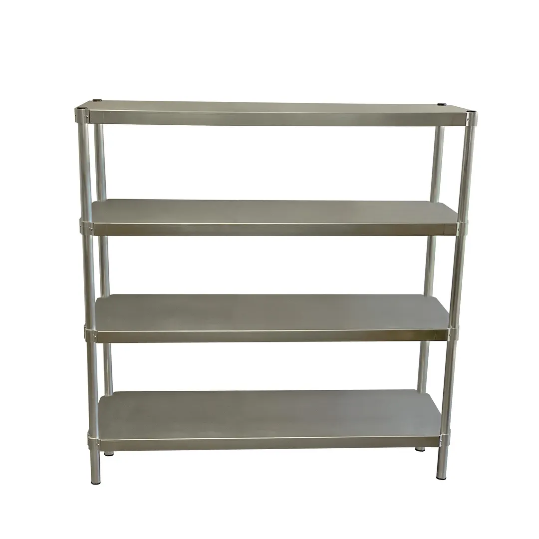 Prairie View A186048-4 NSF Knock Down 4 Tier Aluminum Shelving Unit - 48"W x 18"D x 60"H