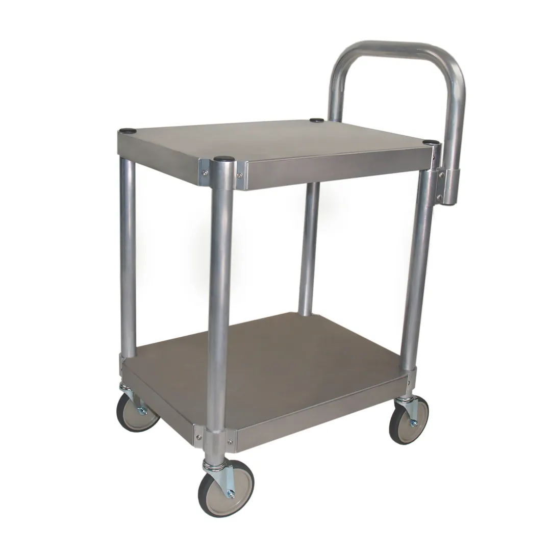 Prairie View AUC2448-2 Aluminum 2-Shelf Utility Cart - 48"W x 24"D x 36"H