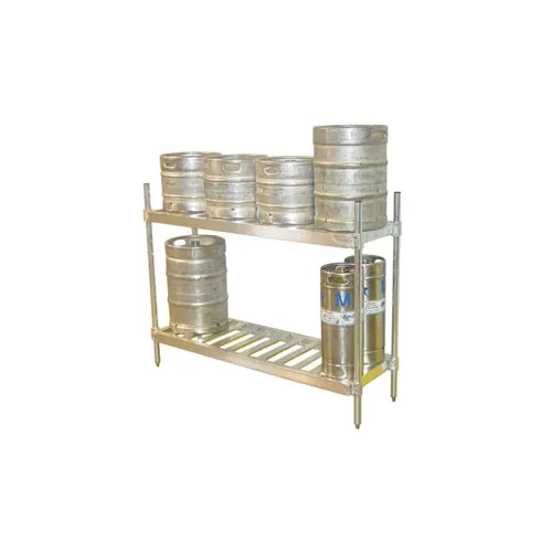 Prairie View KR204780 Aluminum Keg Rack with 10 Kegs Capacity and 2 Shelves