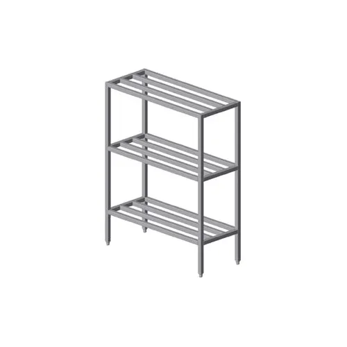 Prairie View SWB246042-3 Institutional 3 Tier Square Bar Shelving Unit - 42"W x 24"D x 60"H