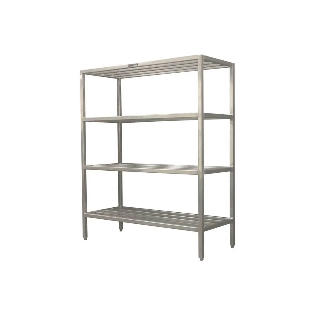 Prairie View SWB247242-4 Institutional 4 Tier Square Bar Shelving Unit - 42"W x 24"D x 72"H