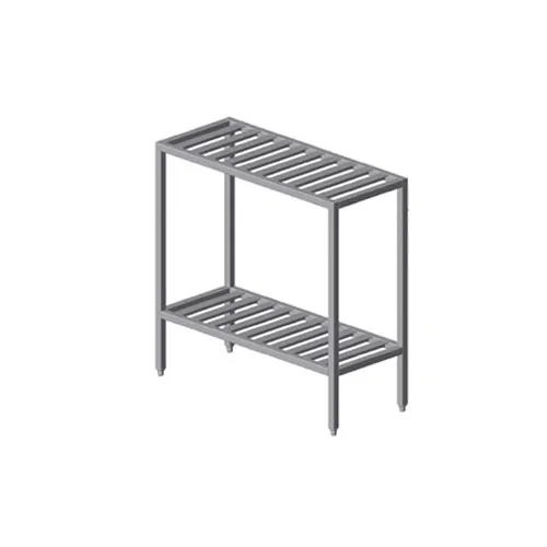 Prairie View SWT204860-2 Institutional All Welded 2-Shelf T-Bar Shelving Unit - 60" x 20" x 48"