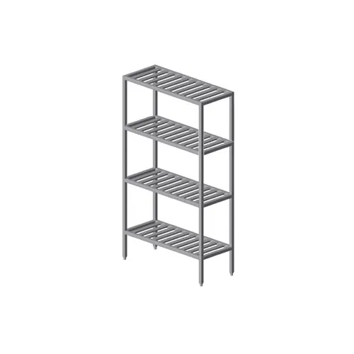 Prairie View SWT207242-4 Institutional All Welded 4-Shelf T-Bar Shelving Unit - 42" x 20" x 72"