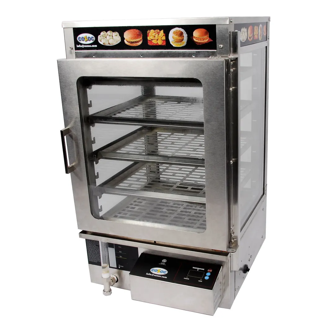 Cozoc PW5002-4-16 16" Countertop Steamer Display Cabinet, 5 Shelves