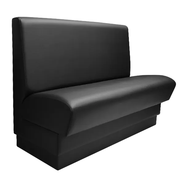 QA Group Olympic OLY30S-ADV27 30”Long Black Single Booth w/ Upholstered Plain Back and Seat