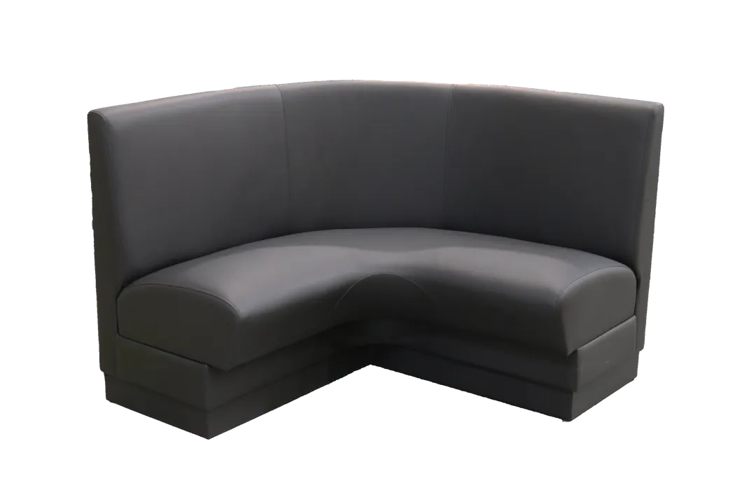 QA Group Olympic OLY48C-ADV27 48”Long Black Corner Booth w/ Upholstered Plain Back and Seat