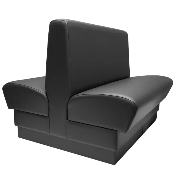 QA Group Olympic OLY72D-ADV27 72”Long Black Double Booth w/ Upholstered Plain Back and Seat