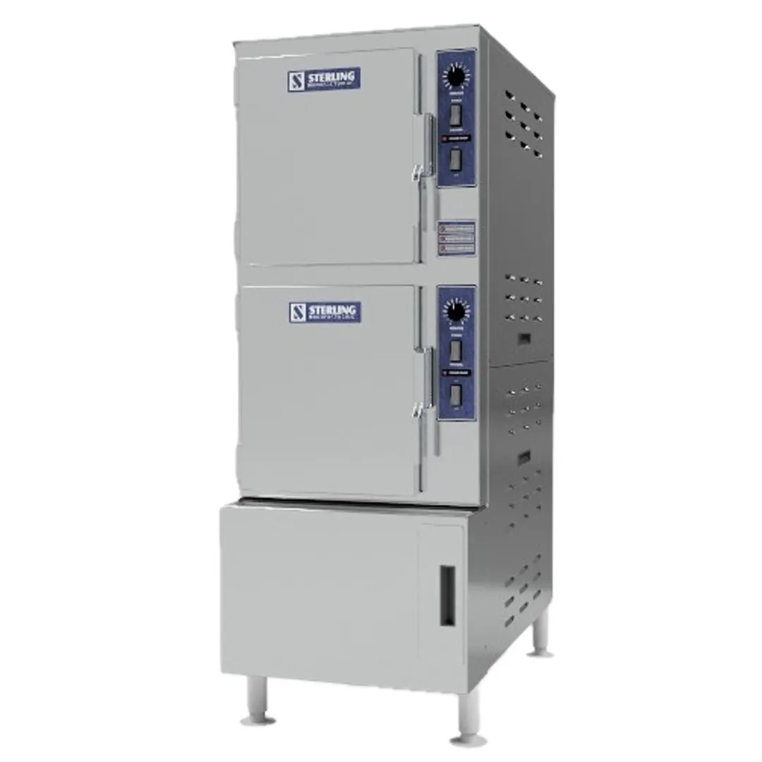 Sterling E6-32-CS 6 Pan Stainless Steel Electric Convection Steamer w/ Boiler Base, 208V, 32 kW