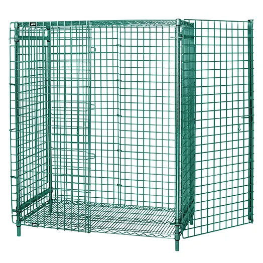 Quantum 1836-63SECP Proform Green Epoxy Stationary Security Unit with 2 Shelves, 18" x 36" x 63"