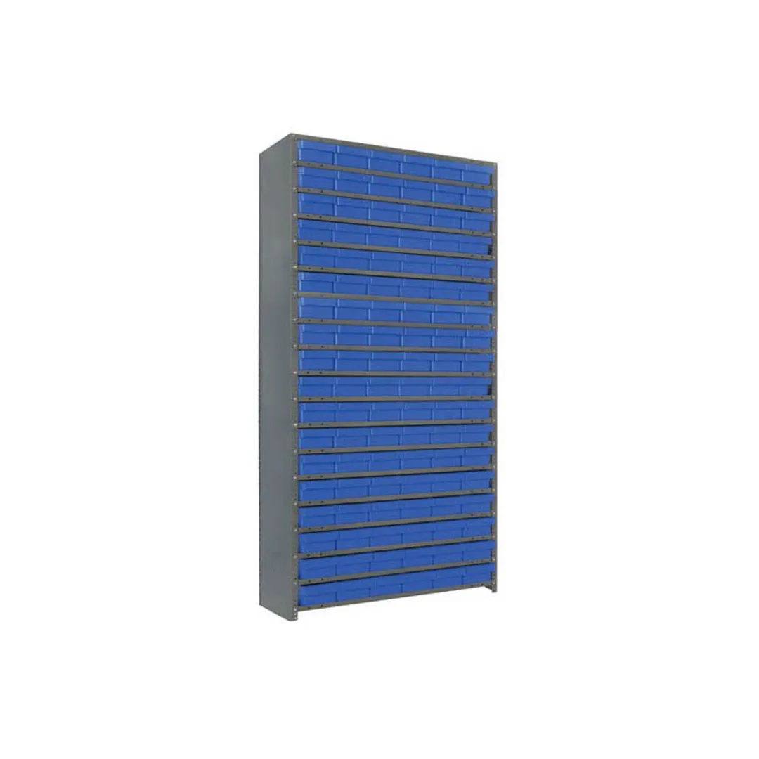 Quantum CL1275-401 19 Shelf Euro Drawer Shelving Closed Unit w/ 27 Bins Capacity