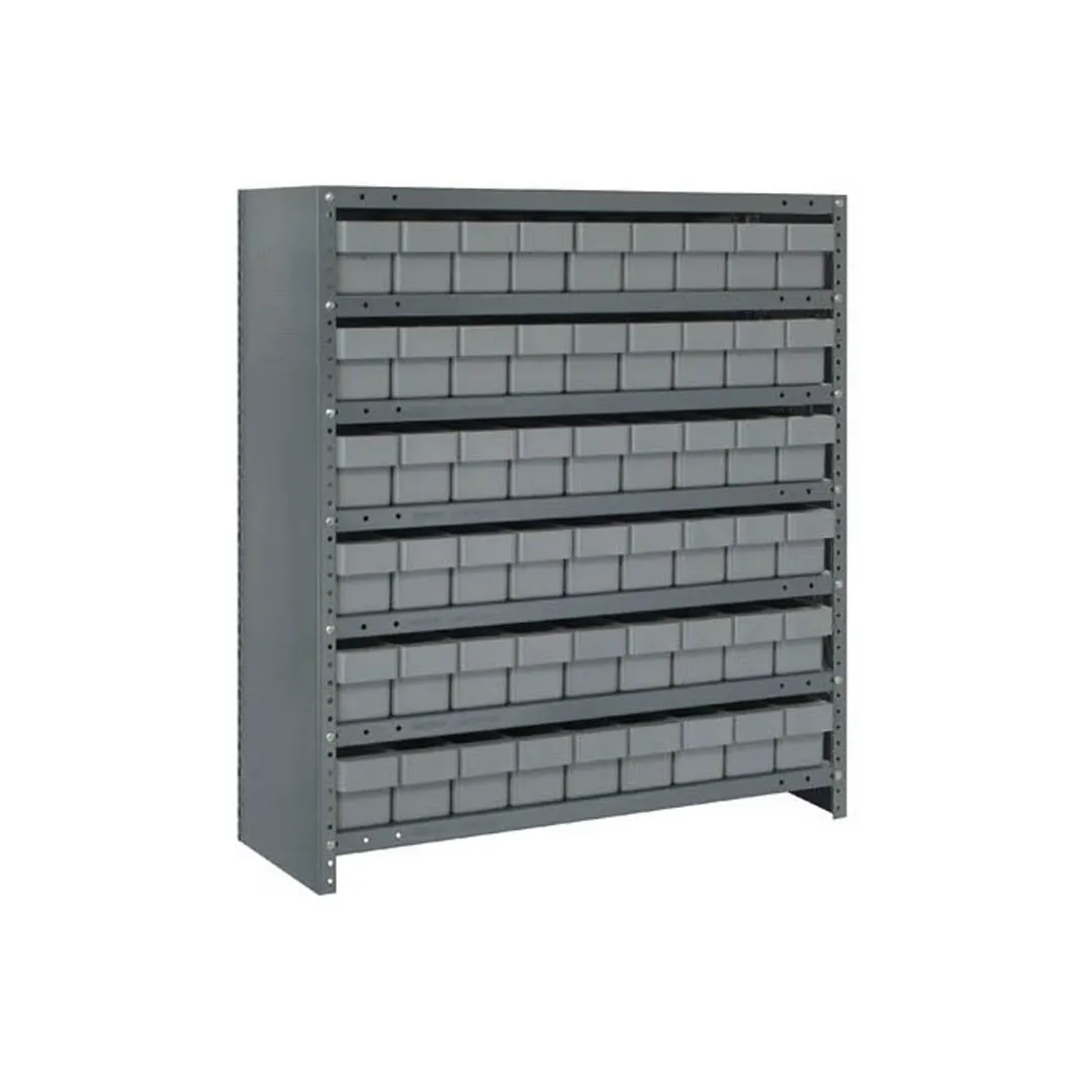 Quantum CL1839-604 Heavy Duty 7 Shelf Euro Drawer Shelving Closed Unit w/ 54 Bins Capacity