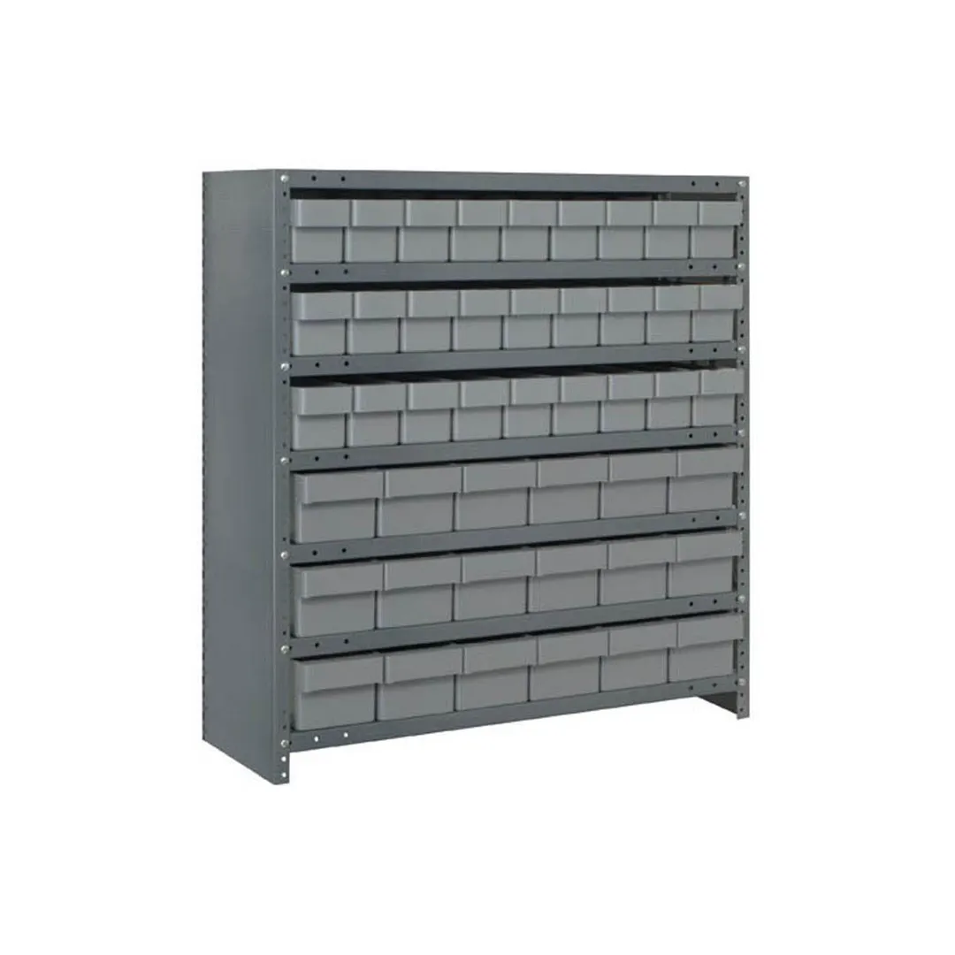 Quantum CL1839-624 Heavy Duty 7 Shelf Euro Drawer Shelving Closed Unit w/ 27 Bins Capacity