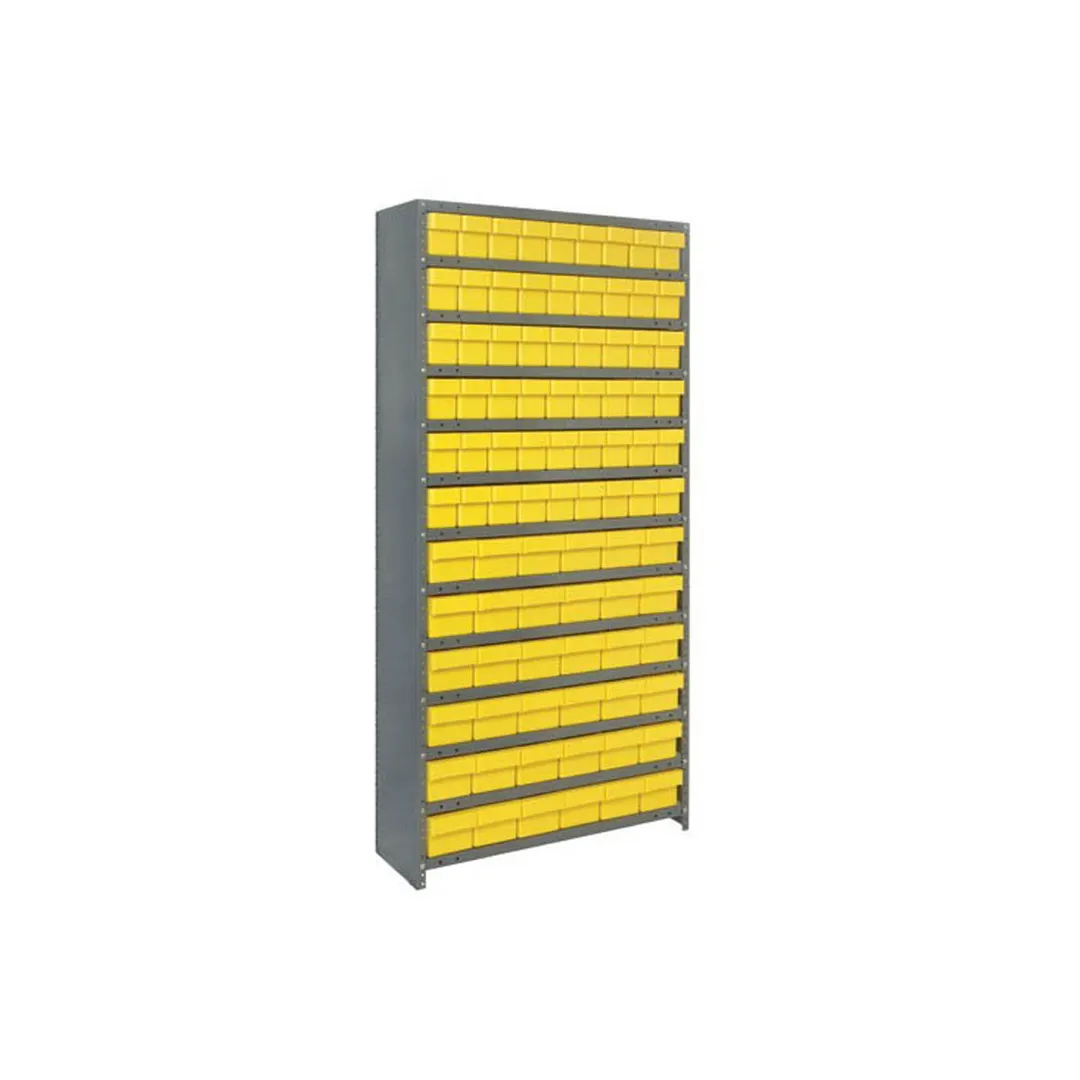 Quantum CL1875-624 Heavy Duty 13 Shelf Euro Drawer Shelving Closed Unit w/ 54 Bins Capacity