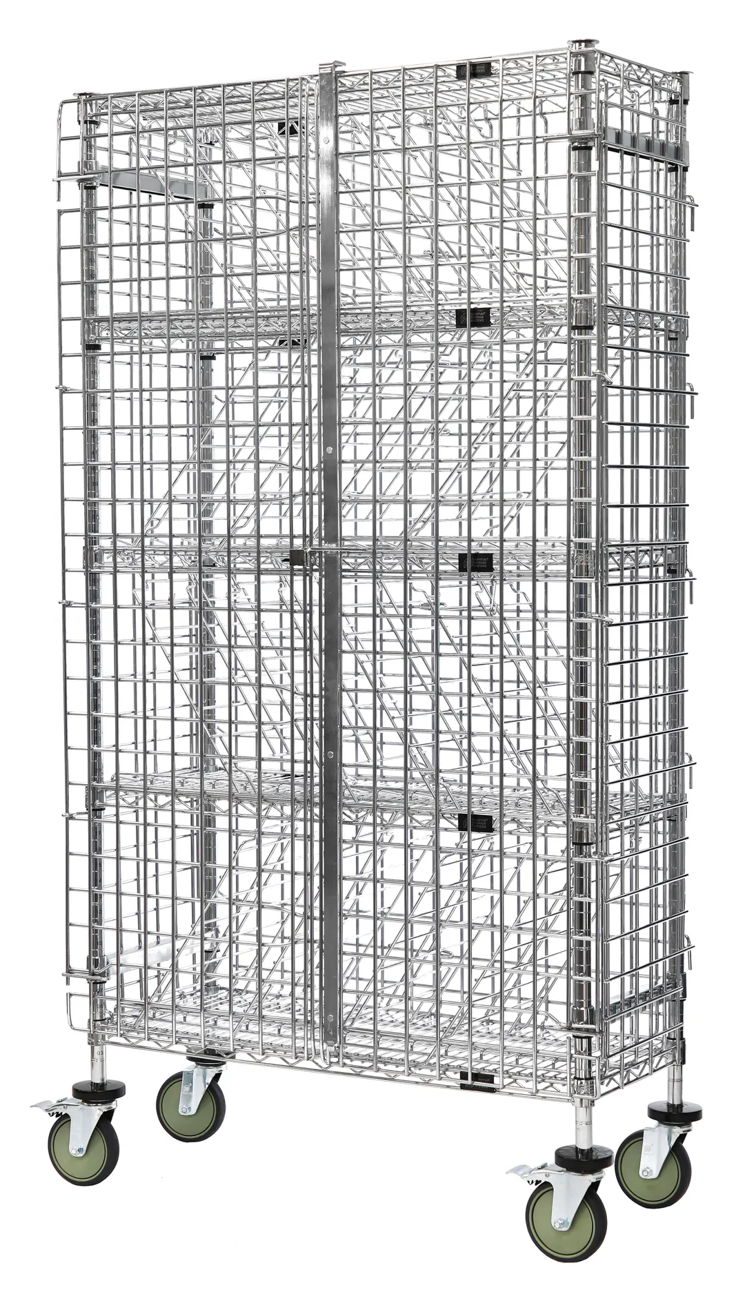 Quantum M1448-69BWSEC Security Unit, Mobile Wine Bulk Storage, 48"W x 18"D x 69"H, Chrome Finish, NSF, 12 Dividers