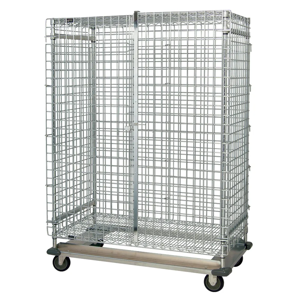Quantum MD2460-70SEC Chrome Dolly Base Security Unit with 2 Shelves, 24" x 60" x 70"
