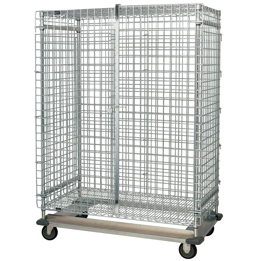 Quantum MD2460-70SECP Proform Green Epoxy Dolly Base Security Unit, 2 Shelves, 24" x 60" x 70"