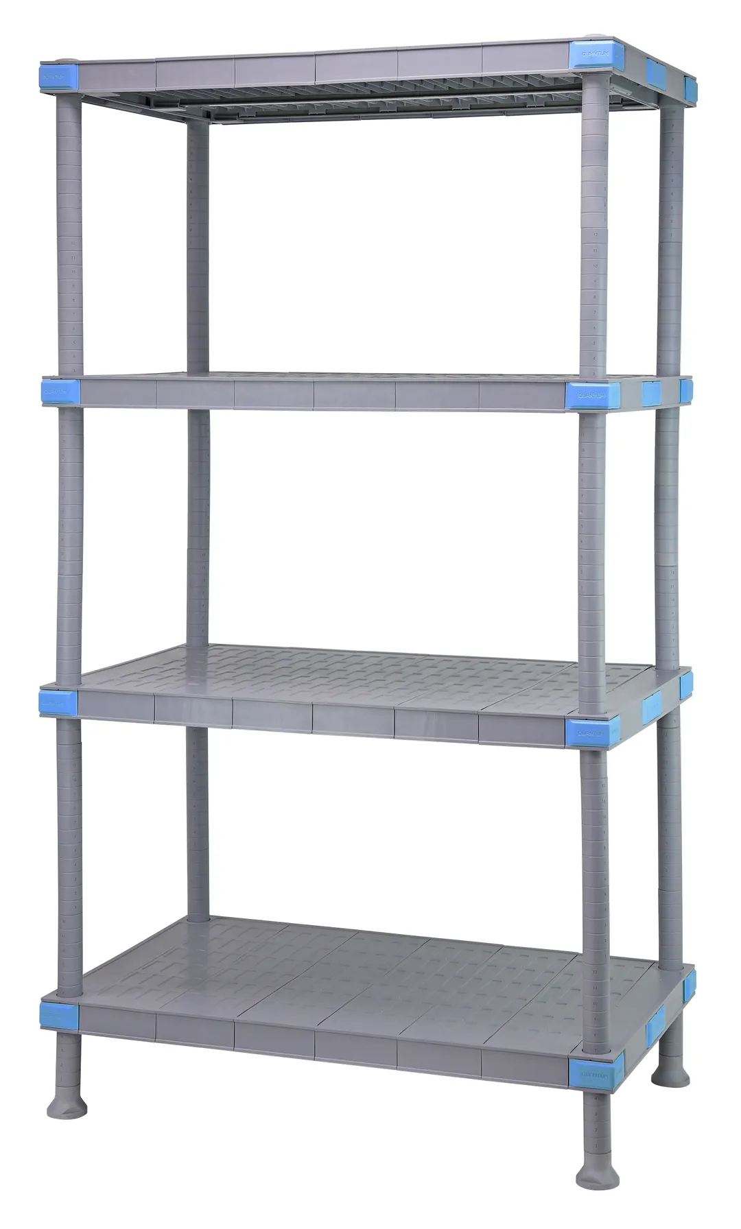 Quantum QP185474SS-4 NSF Millenia Gray Polymer 4 Shelf Solid Shelving Unit - 54" x 18" x 74"