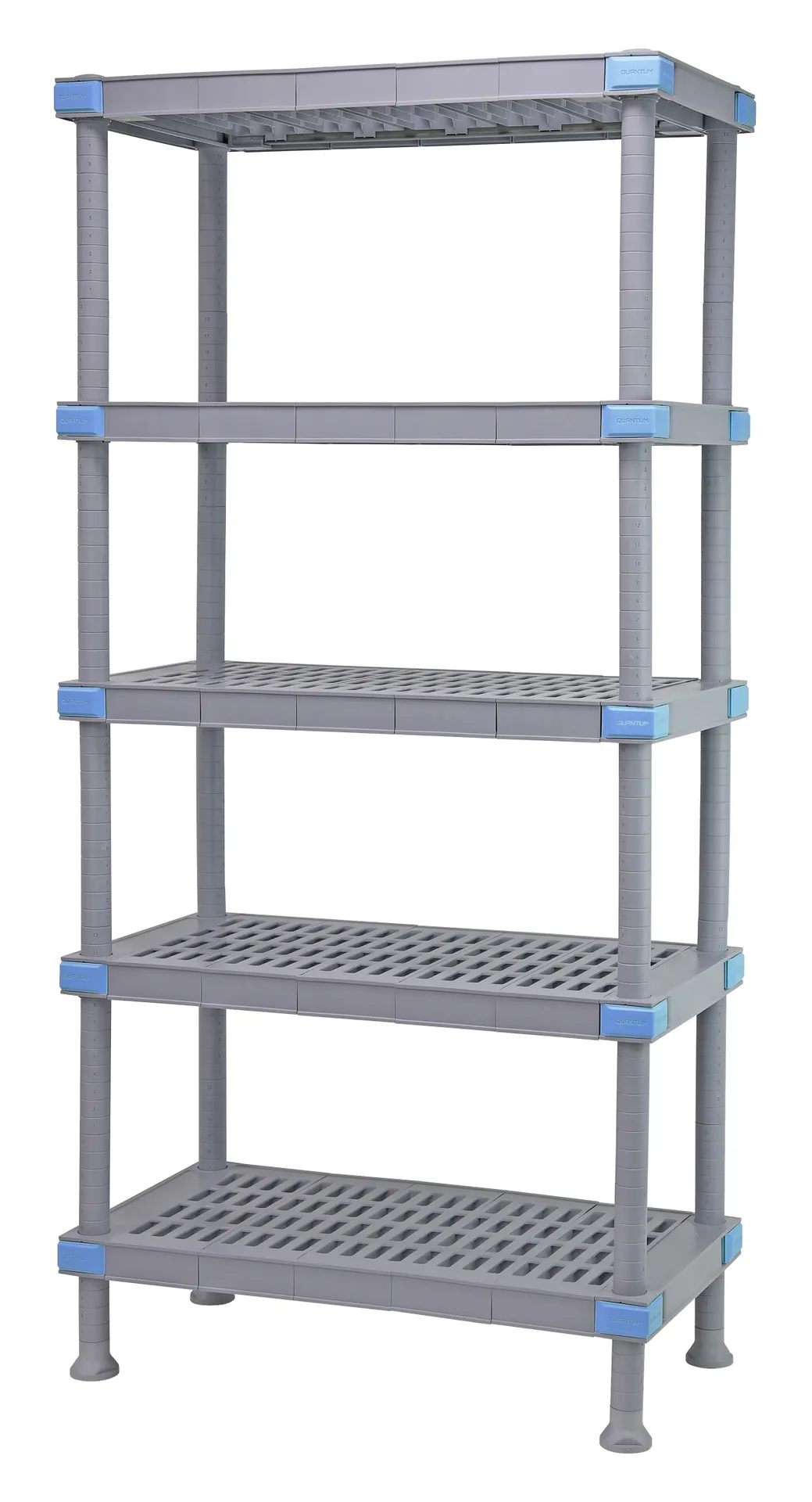 Quantum QP217286VS-5 NSF Millenia Gray Polymer 5 Shelf Vented Shelving Unit - 72" x 21" x 86"