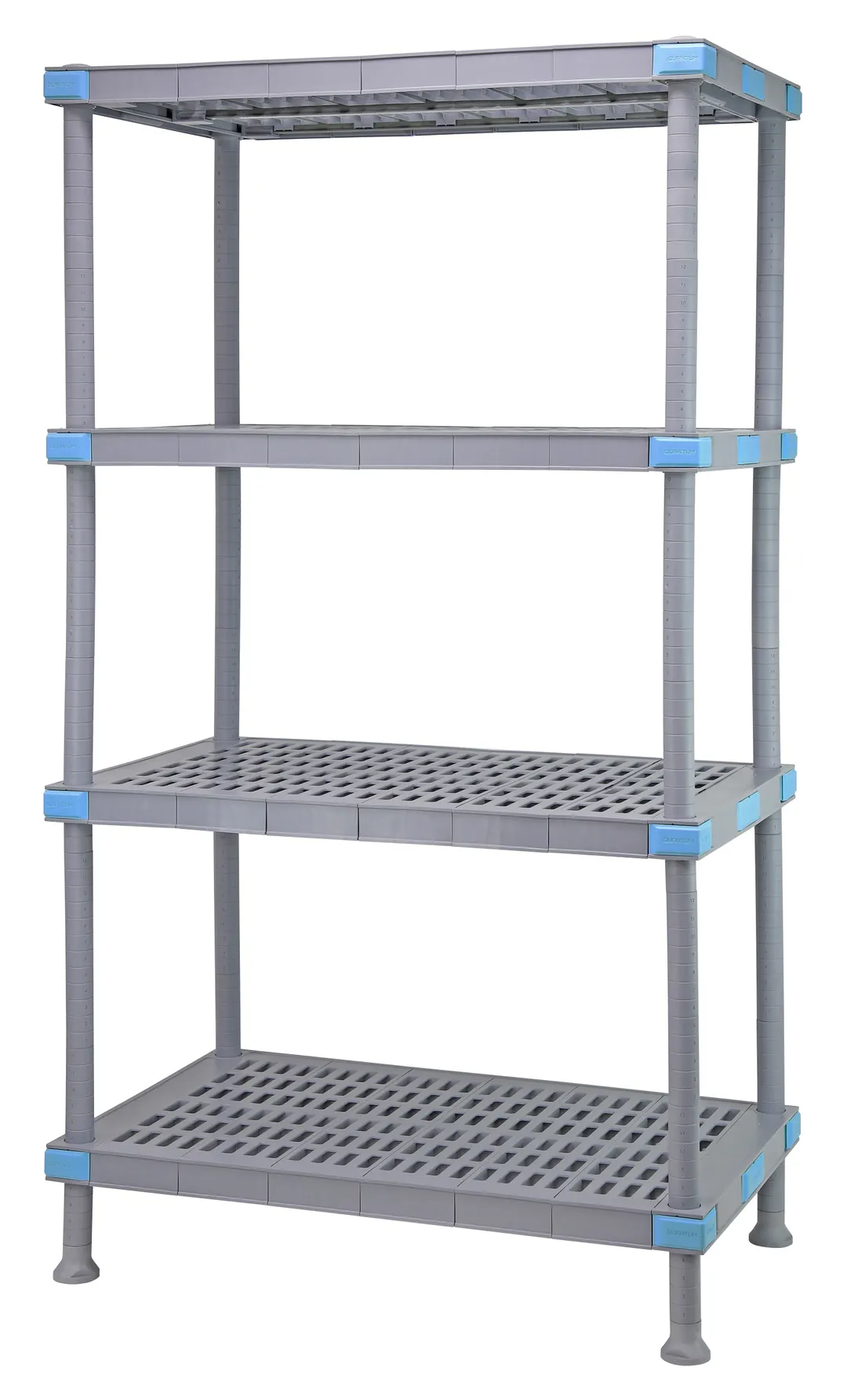 Quantum QP244886VS-4 NSF Millenia Gray Polymer 4 Shelf Vented Shelving Unit - 48" x 24" x 86"