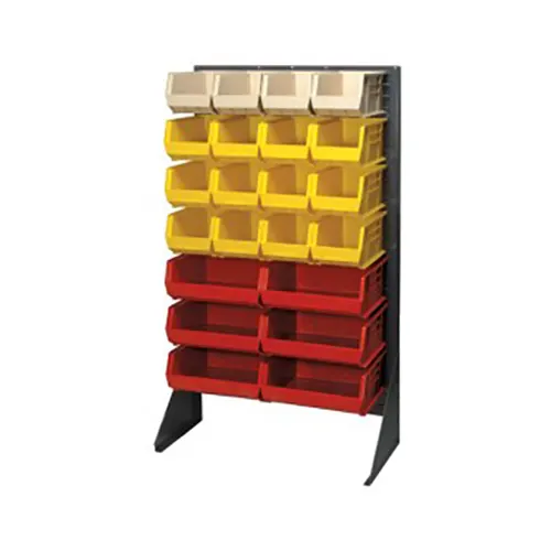 Quantum QSS-3666H Gray Steel Double-Sided Louvered Rack - 36"W x 12-1/2"D x 66"H