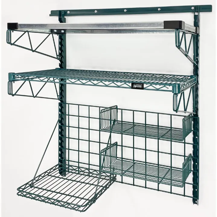 Quantum SGK-401836-3P Green Epoxy Wall Mounting Store Grid Medium-Duty Kit